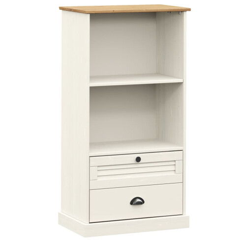 Berkfield Bookcase VIGO White 60x35x114.5 cm Solid Wood Pine 1