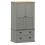 Berkfield Wardrobe VIGO Grey 90x55x170 cm Solid Wood Pine 2