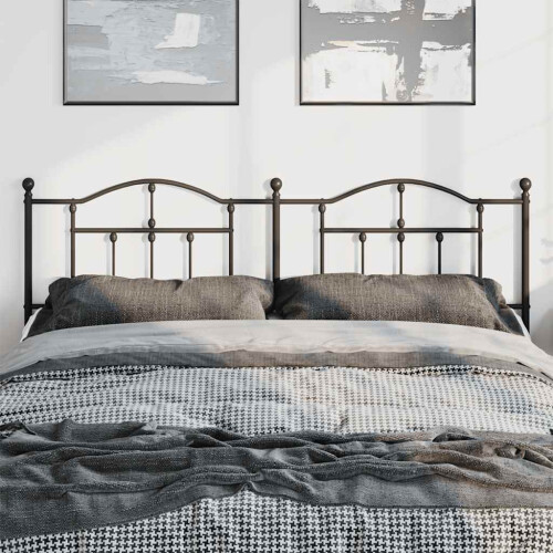 Berkfield Metal Replace Headboard Black 193 cm 2