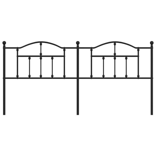 Berkfield Metal Replace Headboard Black 200 cm 2