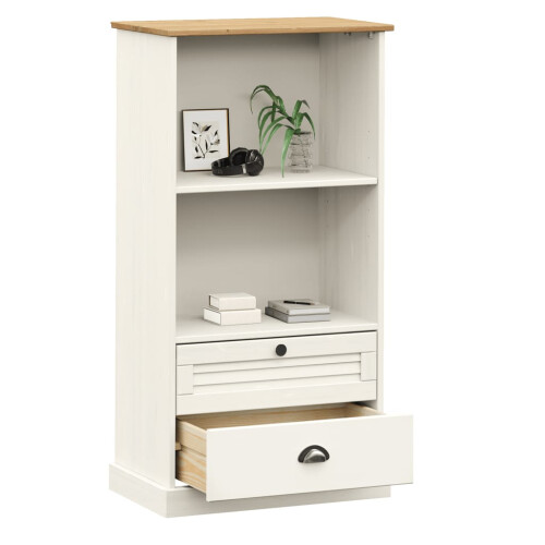 Berkfield Bookcase VIGO White 60x35x114.5 cm Solid Wood Pine 2