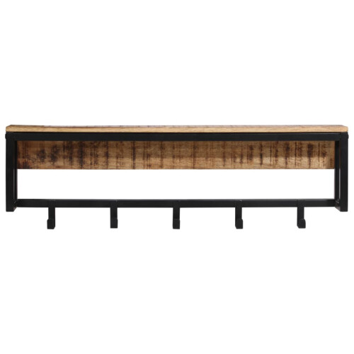 Berkfield Coat Rack 87x10x27 cm Solid Rough Wood Mango 1