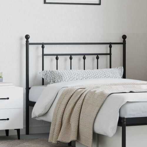 Berkfield Metal Replace Headboard Black 107 cm 2