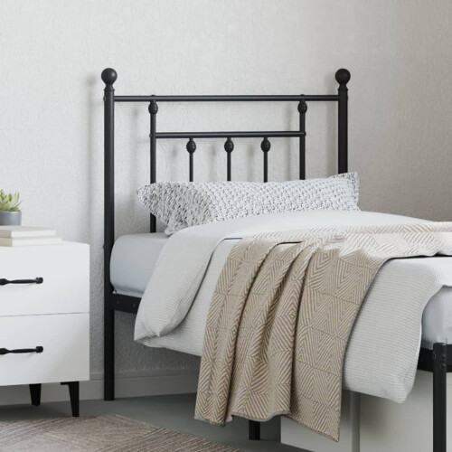 Berkfield Metal Replace Headboard Black 75 cm 2