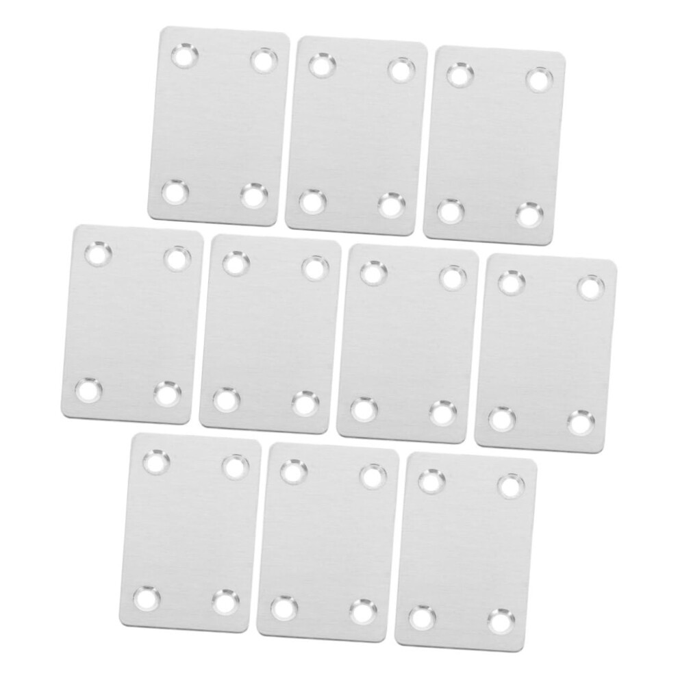 10Pcs Stainless Steel Mending Plates For Wood Furniture Flat Joining Brackets 9351714804660