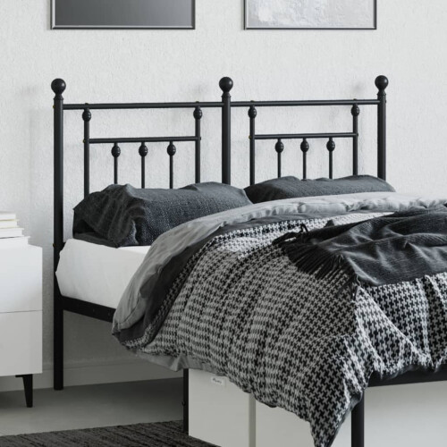 Berkfield Metal Replace Headboard Black 120 cm 2