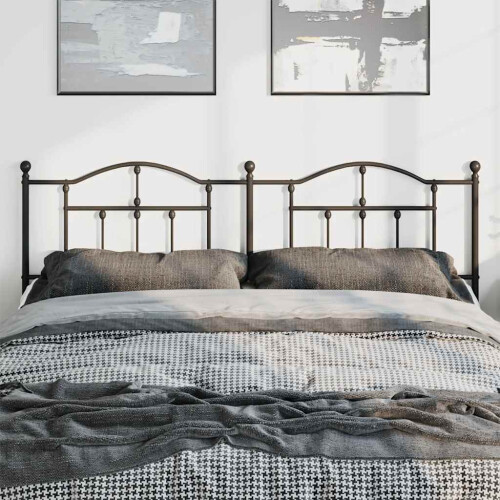 Berkfield Metal Replace Headboard Black 180 cm 2