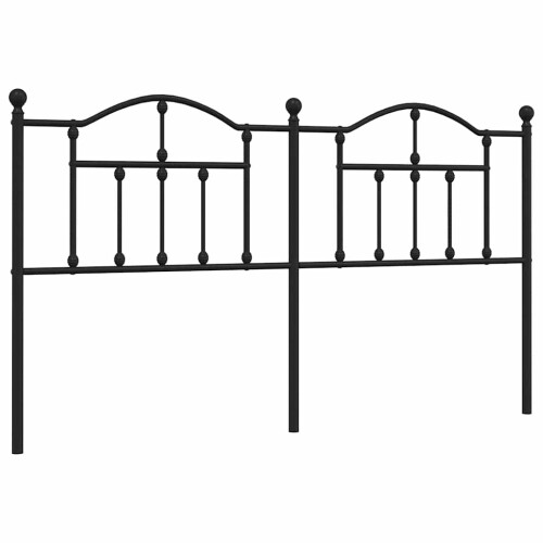 Berkfield Metal Replace Headboard Black 160 cm 1