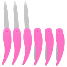 6Pcs Stainless Steel Double Sided Nail File Set, Foldable Manicure Tools for Travel and Home