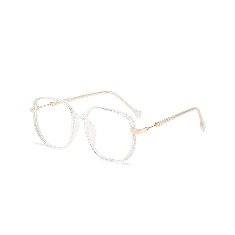 Blue/Light Ultra Blocking Reading Glasses For Women, Transparent Large Lens Anti Glare Computer Eyewear +0.00