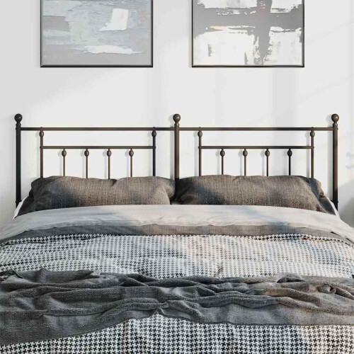 Berkfield Metal Replace Headboard Black 193 cm 2