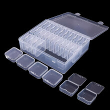 Plastic Storage Box 30PCS Clear Modular Small Parts Organizer with Hinged Lid for Jewelry and Crafts