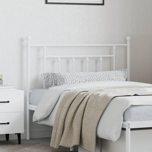 Berkfield Metal Replace Headboard White 107 cm 2