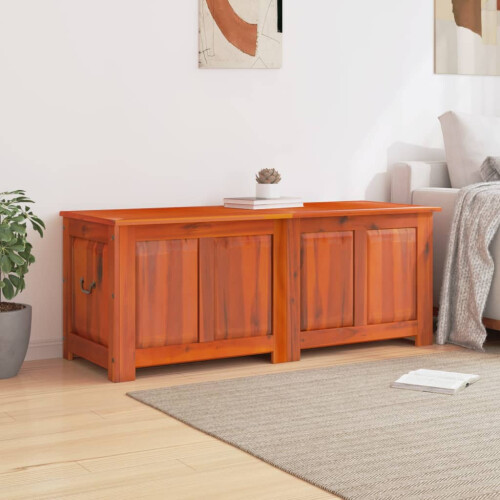 Berkfield Storage Chest with Lid Brown Solid Wood Acacia 2