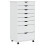 Berkfield Rolling Cabinet with Drawers MOSS White Solid Wood Pine 2