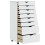 Berkfield Rolling Cabinet with Drawers MOSS White Solid Wood Pine 4