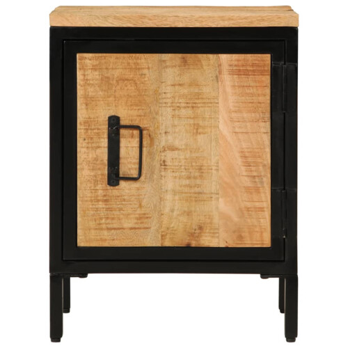 Berkfield Bed Cabinet 40x30x52.5 cm Solid Rough Wood Mango 2