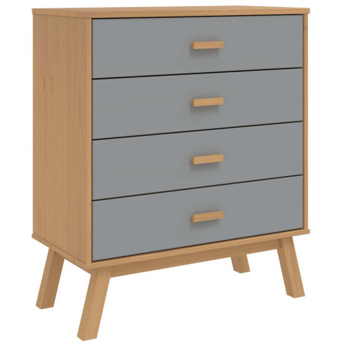 Berkfield Drawer Cabinet OLDEN Grey and Brown Solid Wood Pine 1