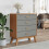 Berkfield Drawer Cabinet OLDEN Grey and Brown Solid Wood Pine 3