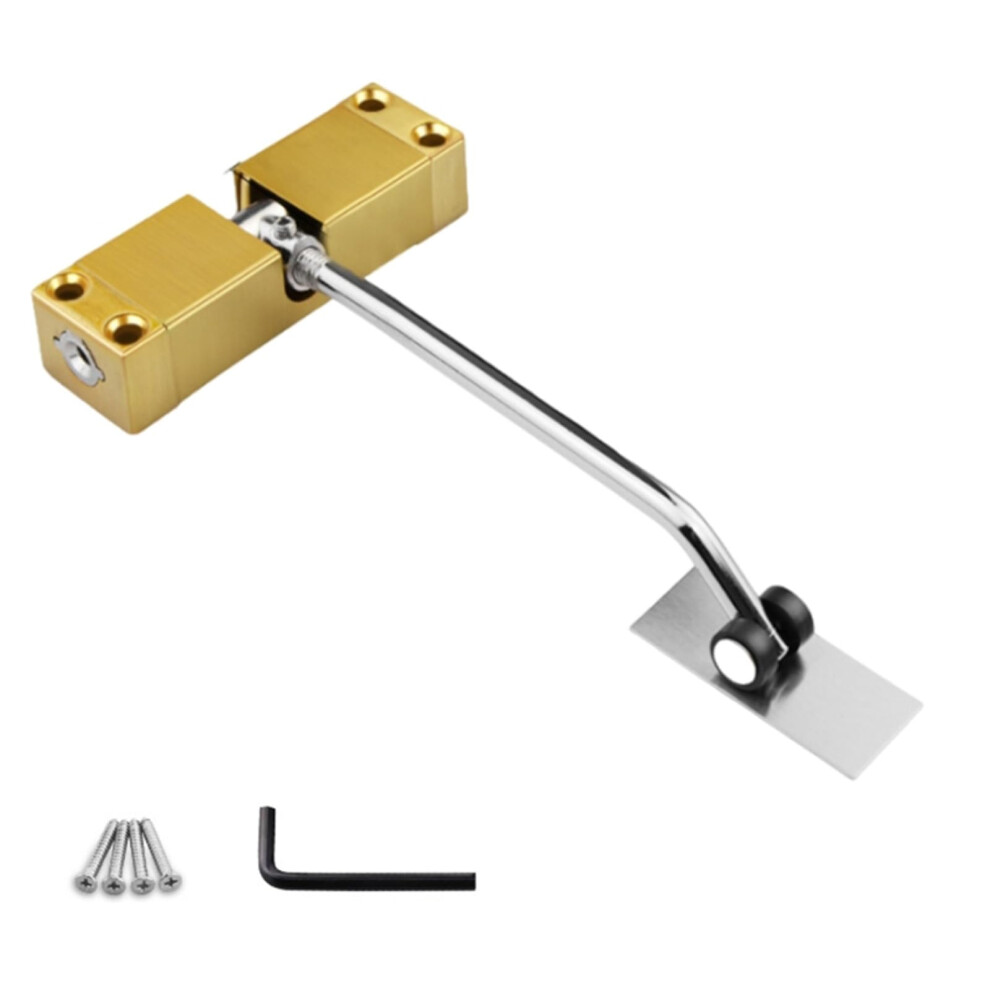 Gold Automatic Door Closer Adjustable Tension Quiet Closing Heavy Duty Steel For Residential And Commercial Doors 9351714805063