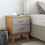 Berkfield Bedside Cabinet OLDEN Grey and Brown Solid Wood Pine 3