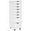 Berkfield Rolling Cabinet with Drawers MOSS White Solid Wood Pine 2