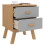 Berkfield Bedside Cabinet OLDEN Grey and Brown Solid Wood Pine 4
