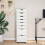 Berkfield Rolling Cabinet with Drawers MOSS White Solid Wood Pine 3