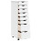 Berkfield Rolling Cabinet with Drawers MOSS White Solid Wood Pine 4