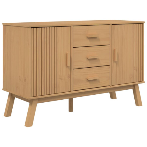 Berkfield Sideboard OLDEN Brown 114x43x73.5cm Solid Wood Pine 1