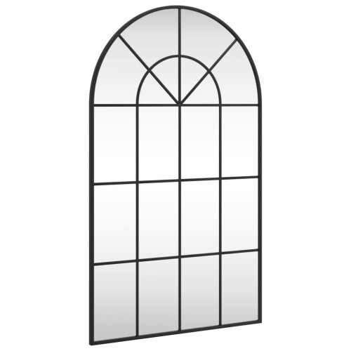 Berkfield Wall Mirror Black 60x100 cm Arch Iron 1