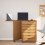 Berkfield Rolling Cabinet with Desk MOSS Honey Brown Solid Wood Pine 3