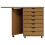 Berkfield Rolling Cabinet with Desk MOSS Honey Brown Solid Wood Pine 5