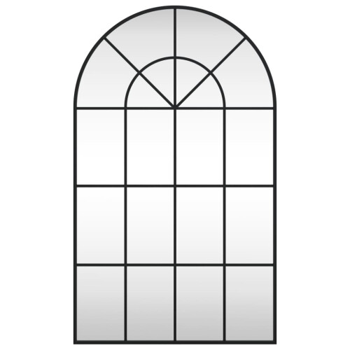 Berkfield Wall Mirror Black 60x100 cm Arch Iron 2