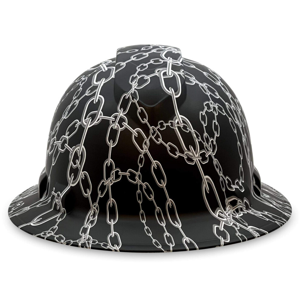 Full Brim Hard Hat Osha Approved Safety Helmet With 6 Point Ratchet Suspension, Hydrodipped Custom Design, Flag Decal 9045646597416