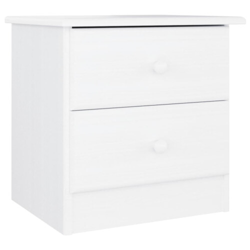 Berkfield Bedside Cabinet ALTA White 41x35x41 cm Solid Wood Pine 1