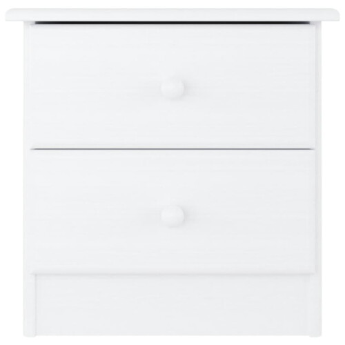 Berkfield Bedside Cabinet ALTA White 41x35x41 cm Solid Wood Pine 2
