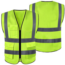Safety Vest ANSI/ISEA Visibility Reflective Vest with Zipper and Multi Pockets for Construction Work