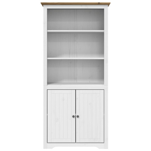 Berkfield Bookcase BODO White and Brown 80x40x172 cm Solid Wood Pine 2