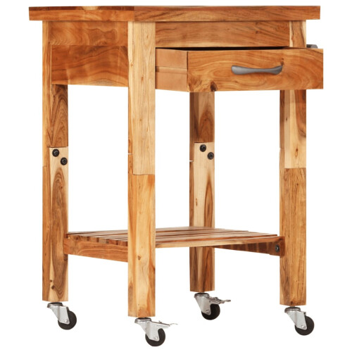 Berkfield Kitchen Trolley 55x55x89 cm Solid Wood Acacia 2