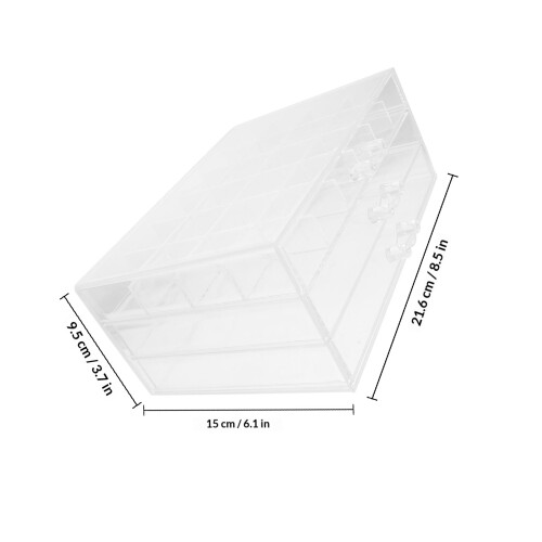 Nageltips Organizer Transparante Acryl Opbergbox Wit 1