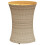 Berkfield Garden Side Table Drum Shape Beige Poly Rattan and Solid Wood 2