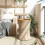 Berkfield Garden Side Table Drum Shape Beige Poly Rattan and Solid Wood 3