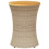 Berkfield Garden Side Table Drum Shape Beige Poly Rattan and Solid Wood 4