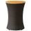 Berkfield Garden Side Table Drum Shape Black Poly Rattan and Solid Wood 4