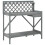 Berkfield Potting Bench with Trellis Grey Solid Wood Fir 2