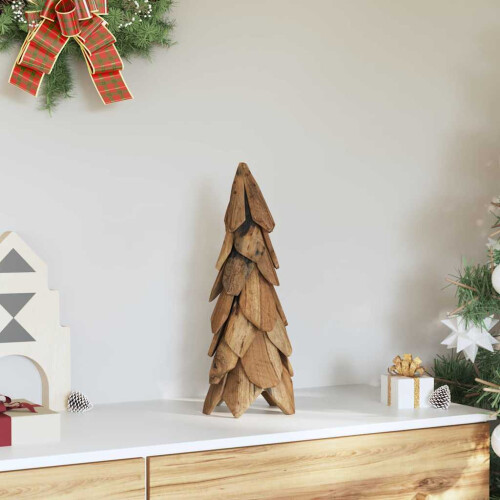 Berkfield Christmas Tree with Stand Brown 51 cm Solid teak wood 2