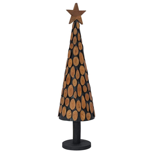 Berkfield Christmas Tree with Stand Brown 120 cm Solid teak wood 1