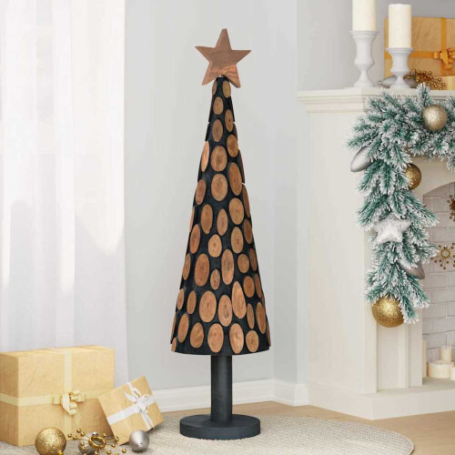 Berkfield Christmas Tree with Stand Brown 120 cm Solid teak wood 2
