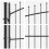 Berkfield Double Gate with Lock Woerden Grey 299.5 x 199.5 cm Steel 6